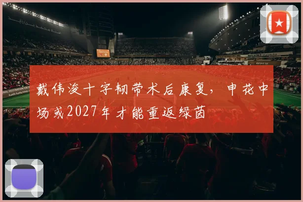 戴伟浚十字韧带术后康复，申花中场或2027年才能重返绿茵